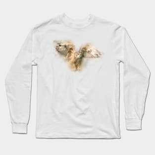 Watercolor Eagle Owl Hunting Long Sleeve T-Shirt